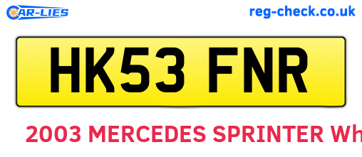 HK53FNR are the vehicle registration plates.