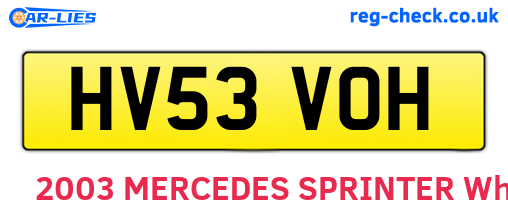 HV53VOH are the vehicle registration plates.
