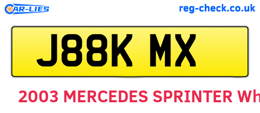 J88KMX are the vehicle registration plates.