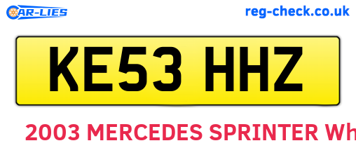KE53HHZ are the vehicle registration plates.