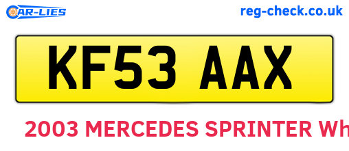 KF53AAX are the vehicle registration plates.