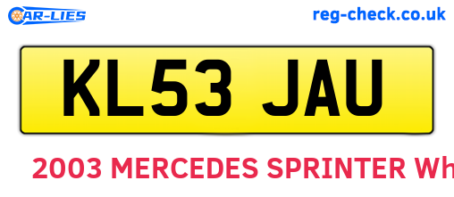 KL53JAU are the vehicle registration plates.