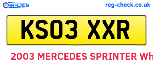 KS03XXR are the vehicle registration plates.