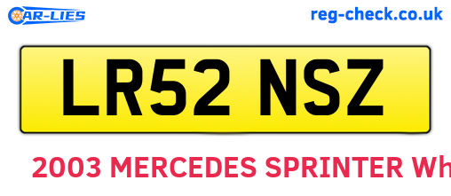 LR52NSZ are the vehicle registration plates.