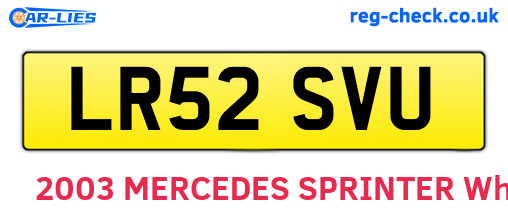 LR52SVU are the vehicle registration plates.