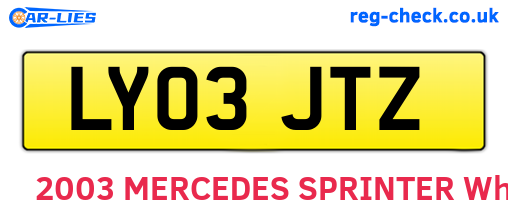LY03JTZ are the vehicle registration plates.