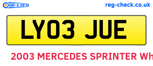 LY03JUE are the vehicle registration plates.