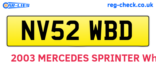 NV52WBD are the vehicle registration plates.