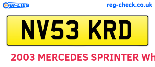 NV53KRD are the vehicle registration plates.