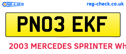 PN03EKF are the vehicle registration plates.
