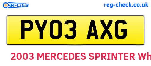 PY03AXG are the vehicle registration plates.