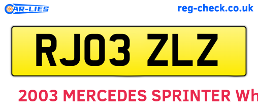 RJ03ZLZ are the vehicle registration plates.