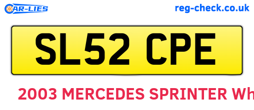 SL52CPE are the vehicle registration plates.