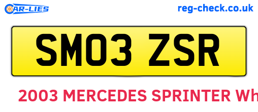 SM03ZSR are the vehicle registration plates.