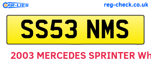 SS53NMS are the vehicle registration plates.