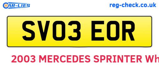 SV03EOR are the vehicle registration plates.