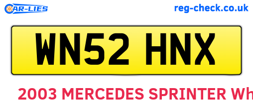 WN52HNX are the vehicle registration plates.
