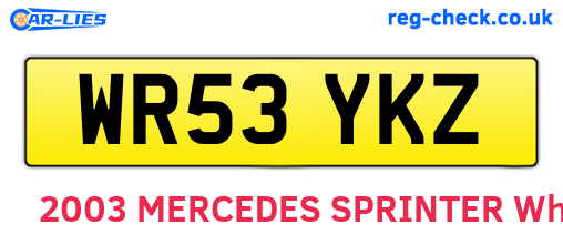 WR53YKZ are the vehicle registration plates.