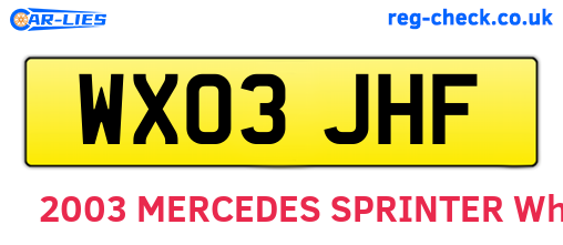 WX03JHF are the vehicle registration plates.
