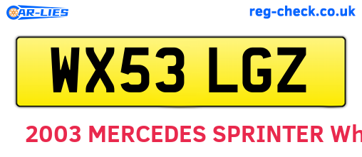 WX53LGZ are the vehicle registration plates.