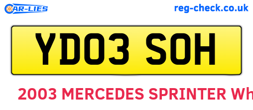 YD03SOH are the vehicle registration plates.
