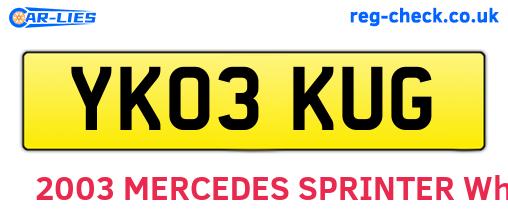 YK03KUG are the vehicle registration plates.