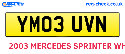 YM03UVN are the vehicle registration plates.