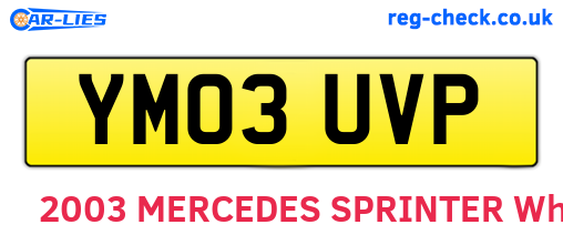 YM03UVP are the vehicle registration plates.