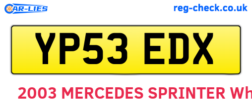 YP53EDX are the vehicle registration plates.