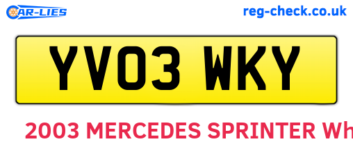 YV03WKY are the vehicle registration plates.