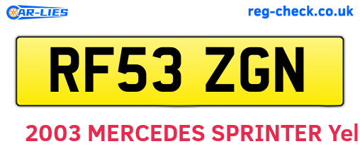 RF53ZGN are the vehicle registration plates.