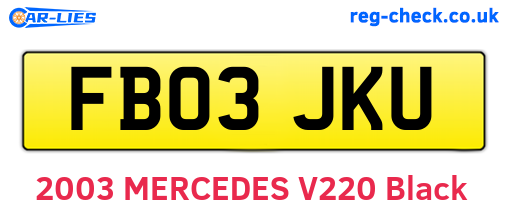 FB03JKU are the vehicle registration plates.