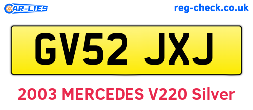 GV52JXJ are the vehicle registration plates.