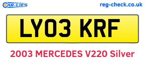 LY03KRF are the vehicle registration plates.