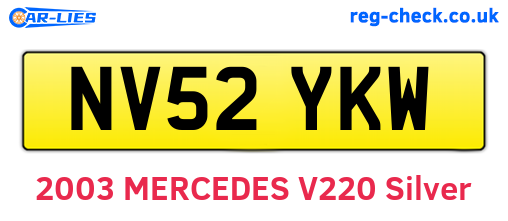 NV52YKW are the vehicle registration plates.