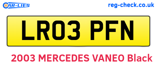 LR03PFN are the vehicle registration plates.