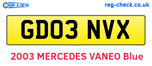 GD03NVX are the vehicle registration plates.