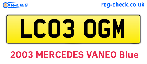 LC03OGM are the vehicle registration plates.