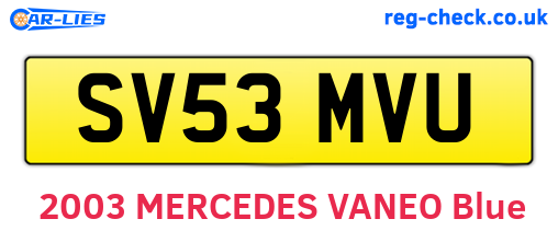 SV53MVU are the vehicle registration plates.