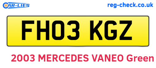 FH03KGZ are the vehicle registration plates.