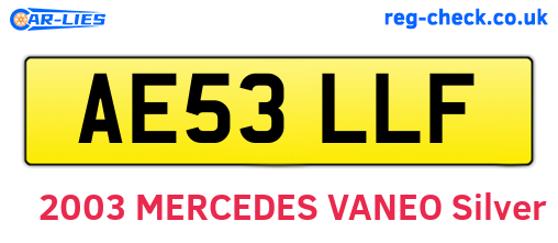 AE53LLF are the vehicle registration plates.