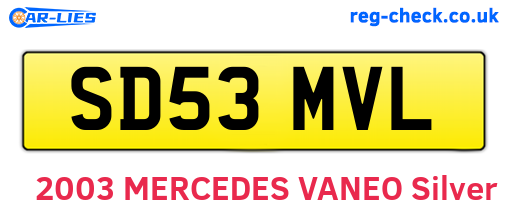SD53MVL are the vehicle registration plates.