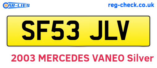 SF53JLV are the vehicle registration plates.