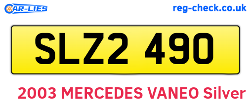 SLZ2490 are the vehicle registration plates.