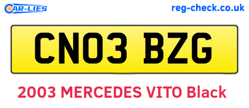 CN03BZG are the vehicle registration plates.