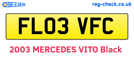 FL03VFC are the vehicle registration plates.