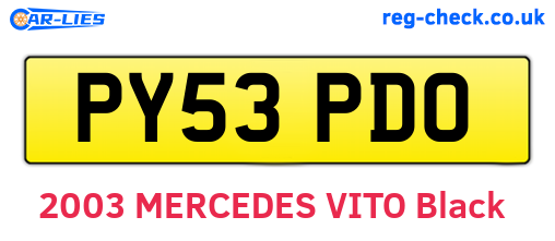 PY53PDO are the vehicle registration plates.
