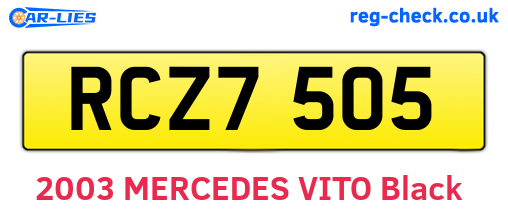 RCZ7505 are the vehicle registration plates.