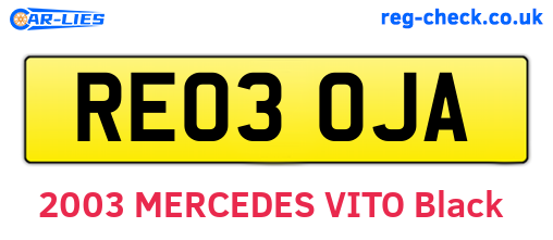 RE03OJA are the vehicle registration plates.