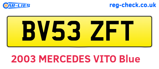 BV53ZFT are the vehicle registration plates.